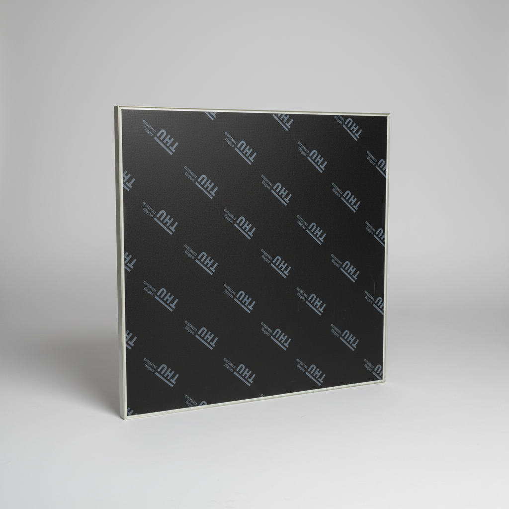 Black acoustic panel back side with pattern - gray background
