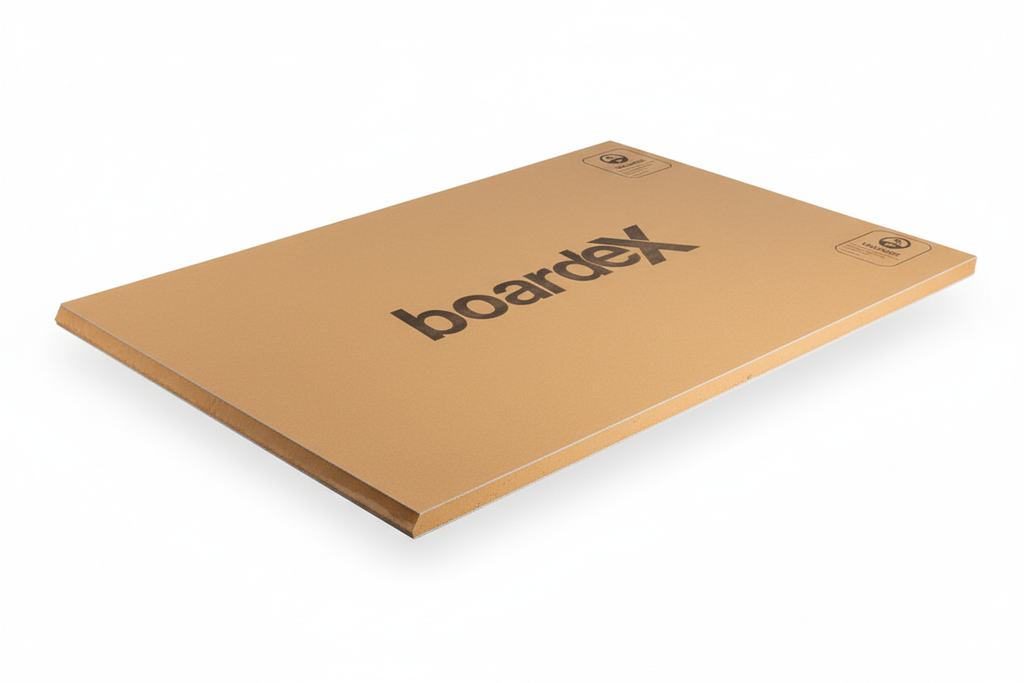 Boardex board with labels and beveled edges