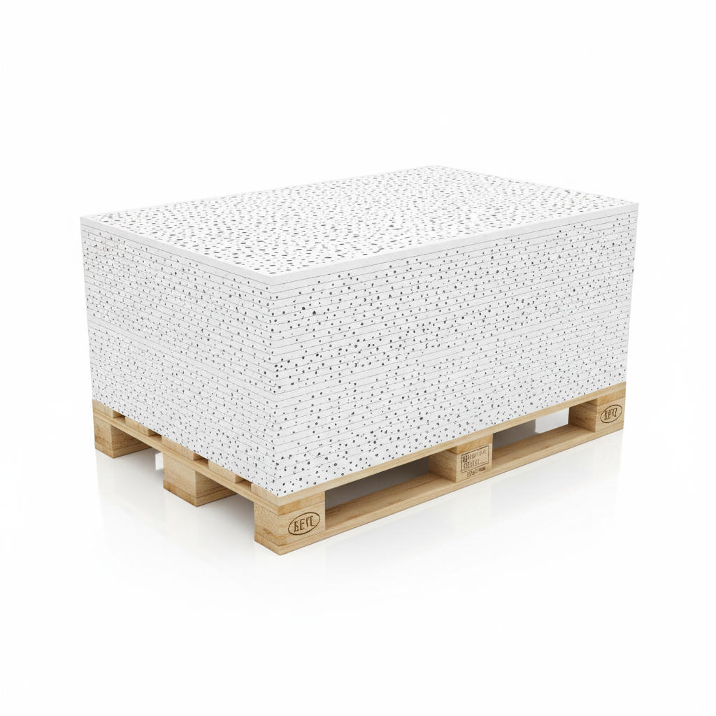 Delta perforated boards on wooden pallet
