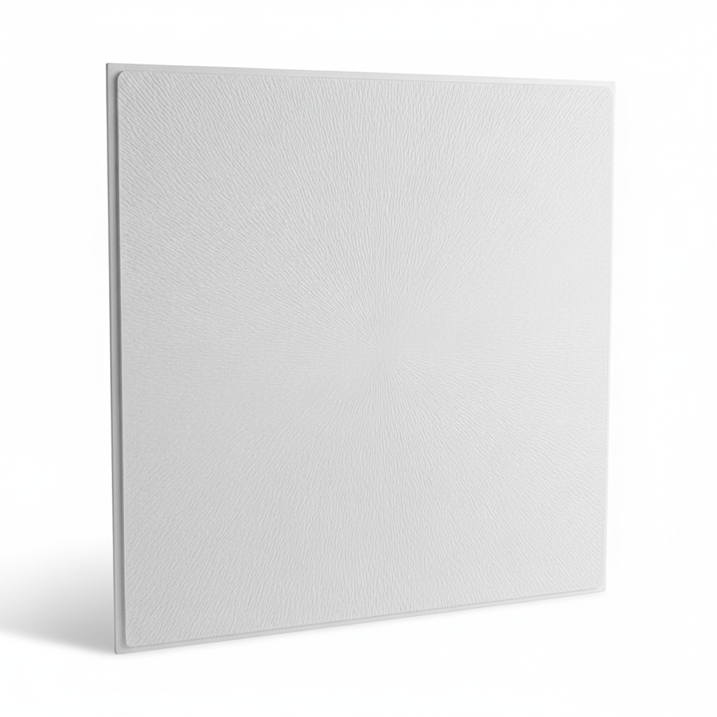 Gypsum tile with wavy pattern - white background