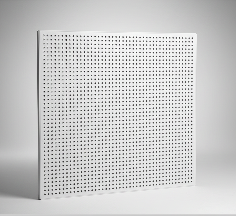 Perforated aluminum acoustic panel 1 - gray background