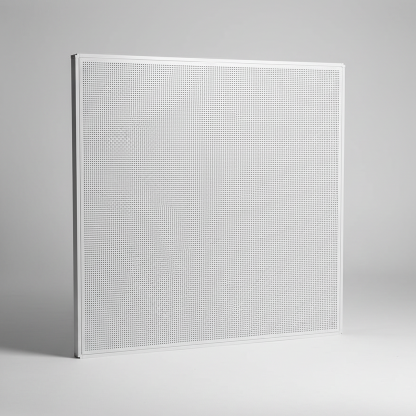 Perforated aluminum acoustic panel 3 - gray background
