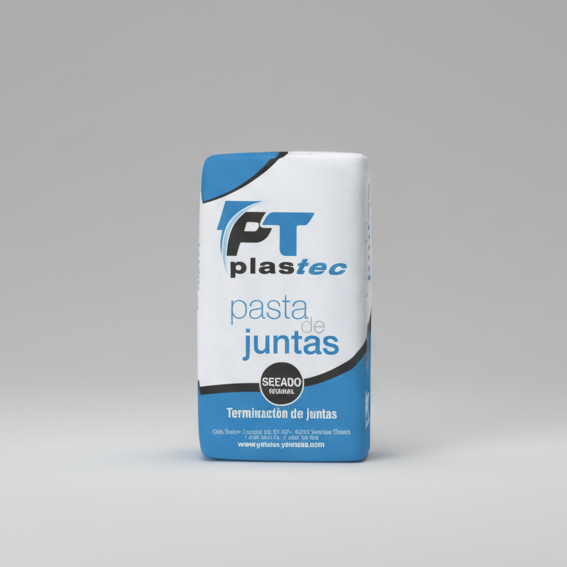 PT Plastec joint compound bag - square format, positioned further back