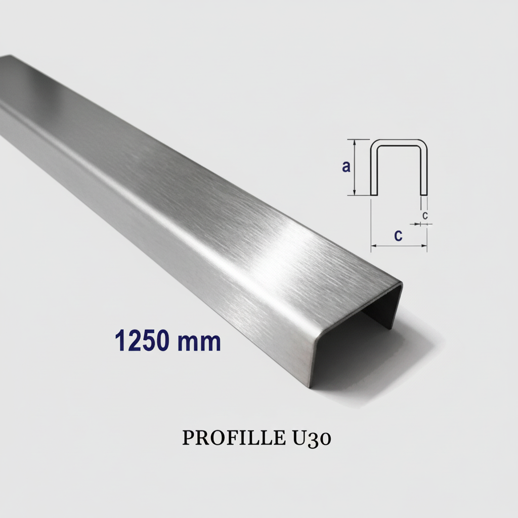 U30 profile with technical diagram - gray background